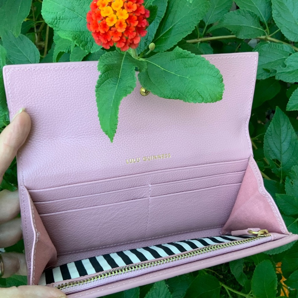 LULU GUINNESS pink lip Cora leather wallet - Picture 5 of 16